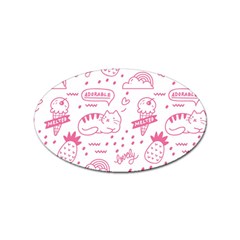 Cute-girly-seamless-pattern Sticker (oval) by Simbadda