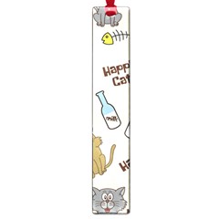 Happy-cats-pattern-background Large Book Marks by Simbadda