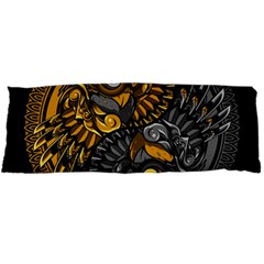 Yin-yang-owl-doodle-ornament-illustration Body Pillow Case Dakimakura (two Sides) by Simbadda