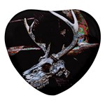 Deer Skull Heart Glass Fridge Magnet (4 pack) Front