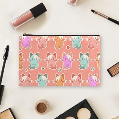 Cute-kawaii-kittens-seamless-pattern Cosmetic Bag (medium) by Simbadda