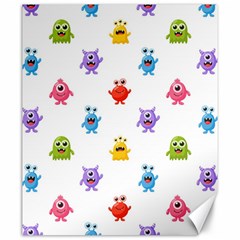 Seamless-pattern-cute-funny-monster-cartoon-isolated-white-background Canvas 20  X 24  by Simbadda