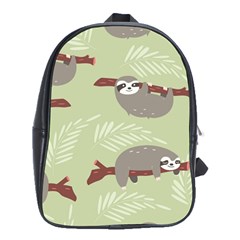 Sloths-pattern-design School Bag (xl) by Simbadda