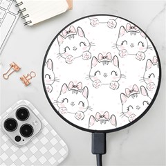 Cat-with-bow-pattern Wireless Fast Charger(black) by Simbadda