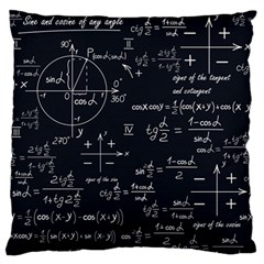 Mathematical-seamless-pattern-with-geometric-shapes-formulas Large Premium Plush Fleece Cushion Case (two Sides) by Simbadda