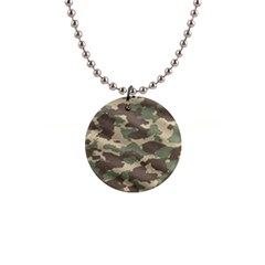 Camouflage Design 1  Button Necklace by Excel