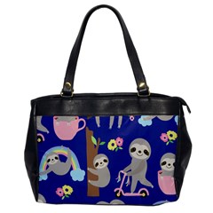 Hand-drawn-cute-sloth-pattern-background Oversize Office Handbag by Simbadda