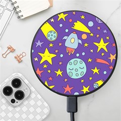 Card-with-lovely-planets Wireless Fast Charger(black) by Simbadda