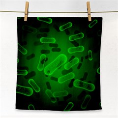 Green-rod-shaped-bacteria Face Towel by Simbadda