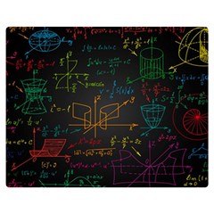 Mathematical-colorful-formulas-drawn-by-hand-black-chalkboard Premium Plush Fleece Blanket (medium) by Simbadda