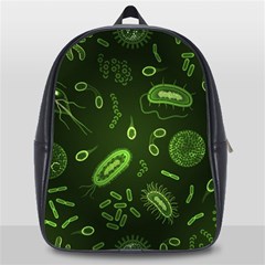 Bacteria-virus-seamless-pattern-inversion School Bag (large) by Simbadda