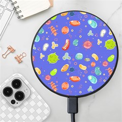 Virus-seamless-pattern Wireless Fast Charger(black) by Simbadda