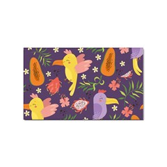 Exotic-seamless-pattern-with-parrots-fruits Sticker Rectangular (10 Pack) by Simbadda