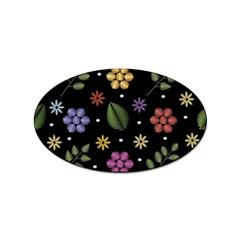 Embroidery-seamless-pattern-with-flowers Sticker Oval (10 Pack) by Simbadda