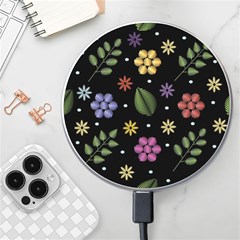 Embroidery-seamless-pattern-with-flowers Wireless Fast Charger(white) by Simbadda