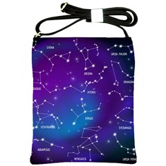 Realistic-night-sky-poster-with-constellations Shoulder Sling Bag by Simbadda