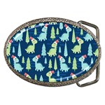 Cute-dinosaurs-animal-seamless-pattern-doodle-dino-winter-theme Belt Buckles Front