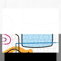 Sketch Line Art Doodles Design Rectangular Jigsaw Puzzl by Grandong