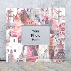 Vintage Landmarks Travel White Wall Photo Frame 5  X 7  by Proyonanggan