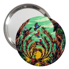 Monkey Tiger Bird Parrot Forest Jungle Style 3  Handbag Mirrors by Grandong