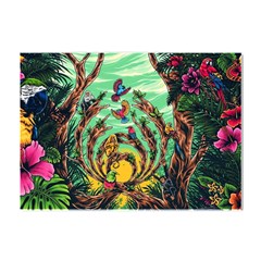 Monkey Tiger Bird Parrot Forest Jungle Style Crystal Sticker (a4) by Grandong