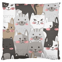 Cute Cats Seamless Pattern Standard Premium Plush Fleece Cushion Case (one Side) by Bangk1t