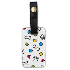 Dog Paw Seamless Pattern Footprint Bone Luggage Tag (one Side) by Bangk1t