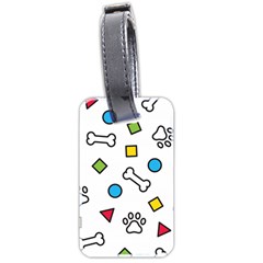 Dog Paw Seamless Pattern Footprint Bone Luggage Tag (two Sides) by Bangk1t