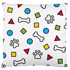 Dog Paw Seamless Pattern Footprint Bone Standard Premium Plush Fleece Cushion Case (one Side) by Bangk1t