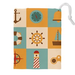 Nautical Elements Collection Drawstring Pouch (5xl) by Bangk1t