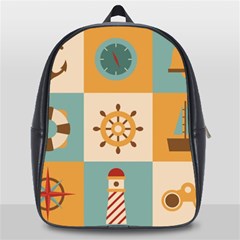 Nautical Elements Collection School Bag (large) by Bangk1t