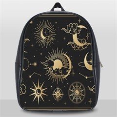 Asian-set With Clouds Moon-sun Stars Vector Collection Oriental Chinese Japanese Korean Style School Bag (large) by Bangk1t