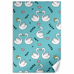 Elegant Swan Pattern Design Canvas 24  X 36  by Bangk1t