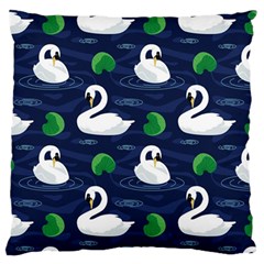 Swan Pattern Elegant Design Standard Premium Plush Fleece Cushion Case (one Side) by Bangk1t