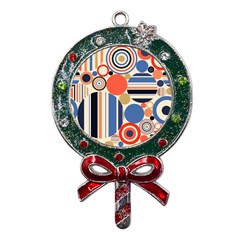 Geometric Abstract Pattern Colorful Flat Circles Decoration Metal X mas Lollipop With Crystal Ornament by Bangk1t