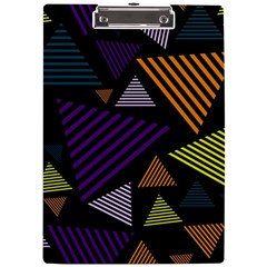 Abstract Pattern Design Various Striped Triangles Decoration A4 Acrylic Clipboard by Bangk1t