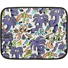 Purple Orange Green Blue Cartoon Fleece Blanket (mini) by Bangk1t