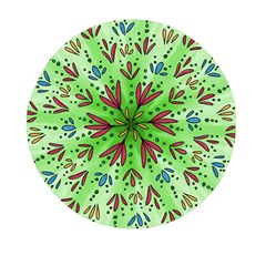 Flower Mandala Art Drawing Spring Background Mini Round Pill Box by Bangk1t