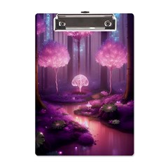 Trees Forest Landscape Nature Neon A5 Acrylic Clipboard by Bangk1t