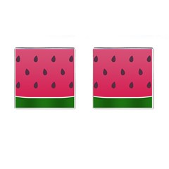 Watermelon Fruit Summer Red Fresh Food Healthy Cufflinks (square) by pakminggu