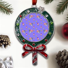 Art Pattern Design Seamless Scrapbooking Metal X mas Lollipop With Crystal Ornament by pakminggu