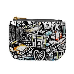 New York City Nyc Broadway Doodle Art Mini Coin Purse by Grandong