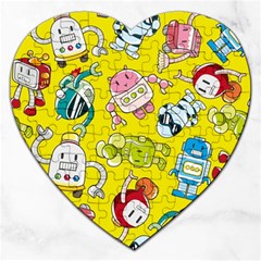 Robot Pattern Jigsaw Puzzle (heart) by Grandong