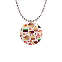 Dessert And Cake For Food Pattern 1  Button Necklace by Grandong