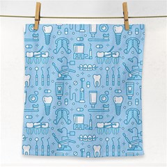 Dentist Blue Seamless Pattern Face Towel by Grandong