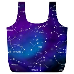 Realistic Night Sky With Constellations Full Print Recycle Bag (xl) by Cowasu