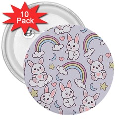 Seamless-pattern-with-cute-rabbit-character 3  Buttons (10 Pack)  by pakminggu