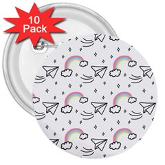 Cute-art-print-pattern 3  Buttons (10 Pack)  by pakminggu