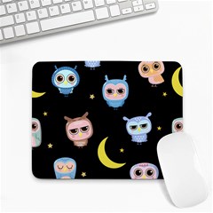 Cute-owl-doodles-with-moon-star-seamless-pattern Small Mousepad by pakminggu