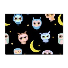 Cute-owl-doodles-with-moon-star-seamless-pattern Sticker A4 (100 Pack) by pakminggu